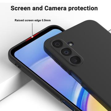 Samsung Galaxy M16/F16 Flydende silikone cover med håndrem - sort