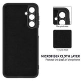 Samsung Galaxy M16/F16 Flydende silikone cover med håndrem - sort