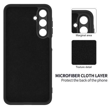 Samsung Galaxy M16/F16 Flydende silikone cover med håndrem - sort