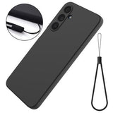 Samsung Galaxy M16/F16 Flydende silikone cover med håndrem - sort