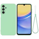 Samsung Galaxy M16/F16 Flydende silikone cover med håndrem - grøn