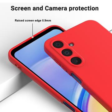 Samsung Galaxy M16/F16 Flydende silikone cover med håndrem - rød