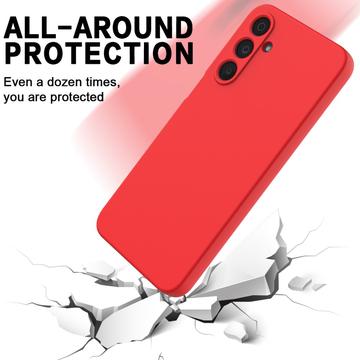 Samsung Galaxy M16/F16 Flydende silikone cover med håndrem - rød