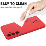 Samsung Galaxy M16/F16 Flydende silikone cover med håndrem - rød