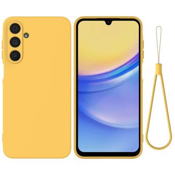 Samsung Galaxy M16/F16 Flydende silikone cover med håndrem - gul