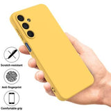 Samsung Galaxy M16/F16 Flydende silikone cover med håndrem - gul