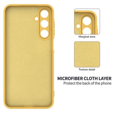 Samsung Galaxy M16/F16 Flydende silikone cover med håndrem - gul