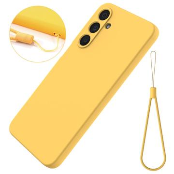 Samsung Galaxy M16/F16 Flydende silikone cover med håndrem - gul