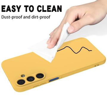 Samsung Galaxy M16/F16 Flydende silikone cover med håndrem - gul