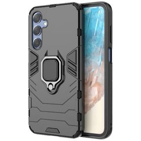 Samsung Galaxy M35 Hybrid Cover med Ring Holder - Sort