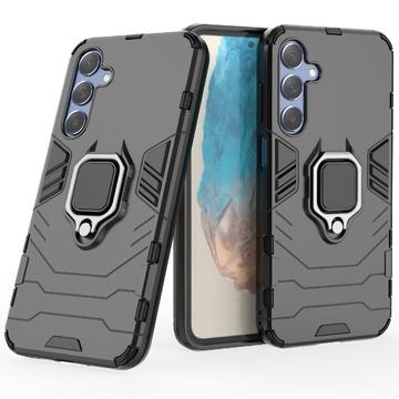 Samsung Galaxy M35 Hybrid Cover med Ring Holder - Sort