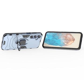 Samsung Galaxy M35 Hybrid Cover med Ring Holder - Blå