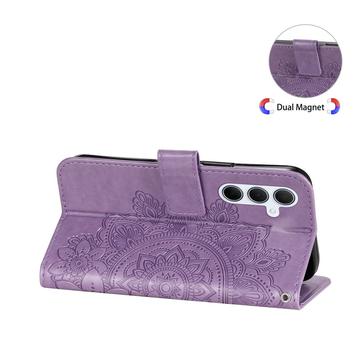 Samsung Galaxy M35 Mandala Series Etui med Pung - Lilla