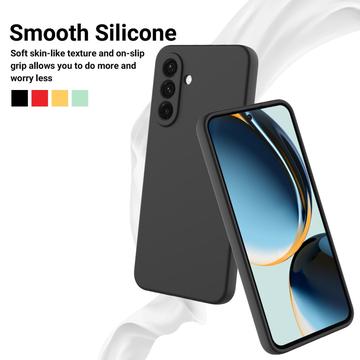 Samsung Galaxy M36 Flydende silikone cover med håndrem - sort
