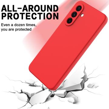 Samsung Galaxy M36 Flydende silikone cover med håndrem - rød