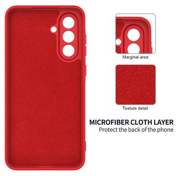 Samsung Galaxy M36 Flydende silikone cover med håndrem - rød