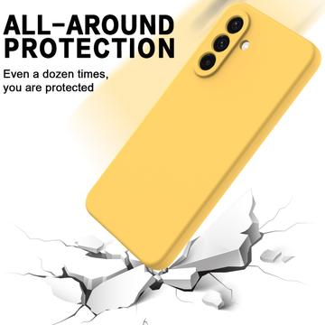 Samsung Galaxy M36 Flydende silikone cover med håndrem - gul
