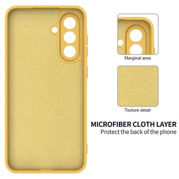 Samsung Galaxy M36 Flydende silikone cover med håndrem - gul