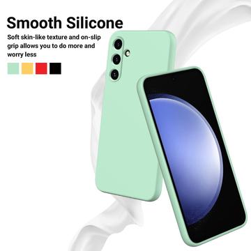 Samsung Galaxy M55/F55/C55 Liquid Silikone Cover med Strop - Grøn