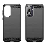 Samsung Galaxy M56/F56 Børstet TPU Cover - Karbonfiber - Sort