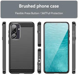 Samsung Galaxy M56/F56 Børstet TPU Cover - Karbonfiber - Sort