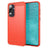 Samsung Galaxy M56/F56 Børstet TPU Cover - Karbonfiber - rød