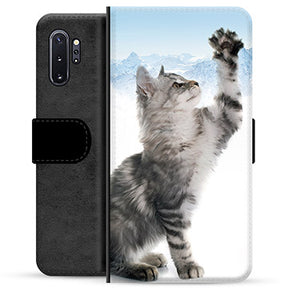 Samsung Galaxy Note10+ Premium Flip Cover med Pung - Kat
