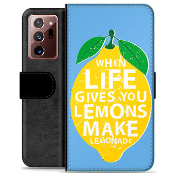 Samsung Galaxy Note20 Ultra Premium Flip Cover med Pung - Citroner