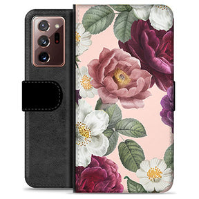 Samsung Galaxy Note20 Ultra Premium Flip Cover med Pung - Romantiske Blomster