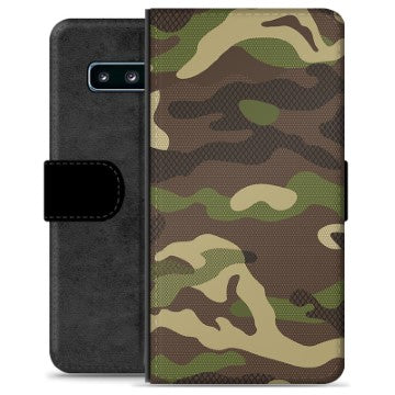 Samsung Galaxy S10+ Premium Flip Cover med Pung - Camo