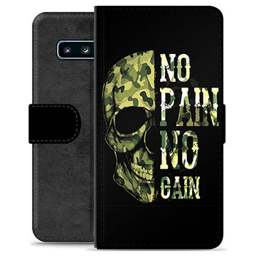 Samsung Galaxy S10+ Premium Flip Cover med Pung - No Pain, No Gain
