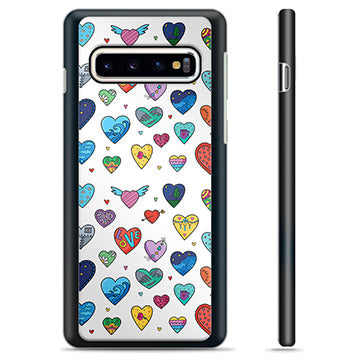 Samsung Galaxy S10+ Beskyttende Cover - Hjerter