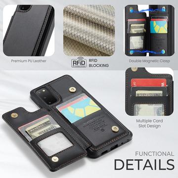 Samsung Galaxy S20 FE 5G/S20 FE 2022 Caseme C22-etui RFID-kortpung - Sort