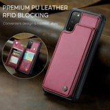 Samsung Galaxy S20 FE 5G/S20 FE 2022 Caseme C22-etui RFID-kortpung - Rød