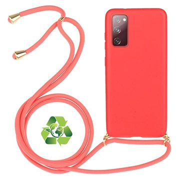 Saii Eco Line Samsung Galaxy S20 FE Cover med Strap - Rød