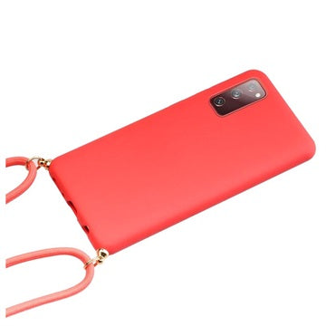Saii Eco Line Samsung Galaxy S20 FE Cover med Strap - Rød