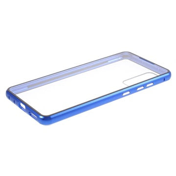 Samsung Galaxy S20 FE Magnetisk Cover med Skærmbeskyttelse Hærdet Glas - Blå