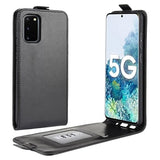 Samsung Galaxy S20 FE Vertikal Flip Taske med Kortholder - Sort