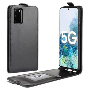 Samsung Galaxy S20 FE Vertikal Flip Taske med Kortholder - Sort