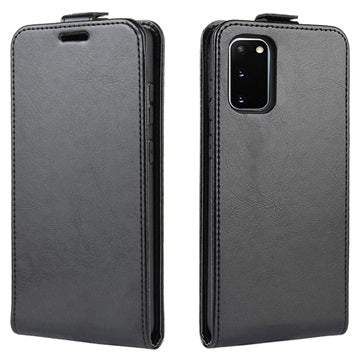 Samsung Galaxy S20 FE Vertikal Flip Taske med Kortholder - Sort