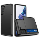 Samsung Galaxy S21 5G Hybrid Cover med Glidende Kortslot - Sort