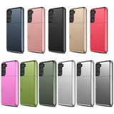 Samsung Galaxy S21 5G Hybrid Cover med Glidende Kortslot - Sort