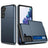 Samsung Galaxy S21 5G Hybrid Cover med Glidende Kortslot - Mørkeblå