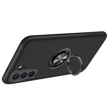 Samsung Galaxy S21 FE 5G Cover med Magnetisk Ring - Sort