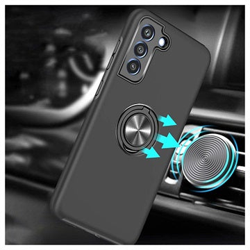 Samsung Galaxy S21 FE 5G Cover med Magnetisk Ring - Sort