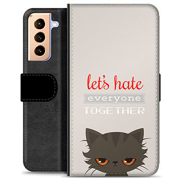 Samsung Galaxy S21+ 5G Premium Flip Cover med Pung - Vred Kat