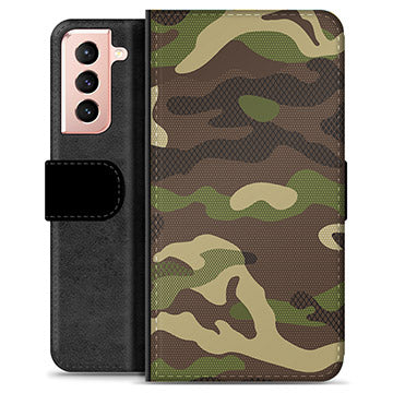 Samsung Galaxy S21 5G Premium Flip Cover med Pung - Camo