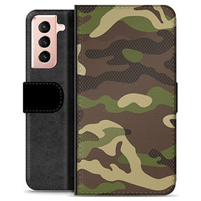 Samsung Galaxy S21 5G Premium Flip Cover med Pung - Camo