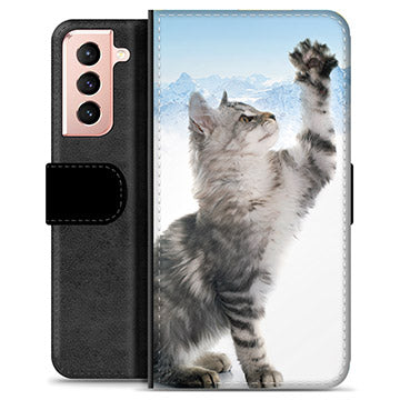Samsung Galaxy S21 5G Premium Flip Cover med Pung - Kat
