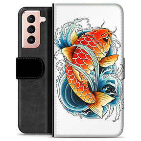Samsung Galaxy S21 5G Premium Flip Cover med Pung - Koifisk